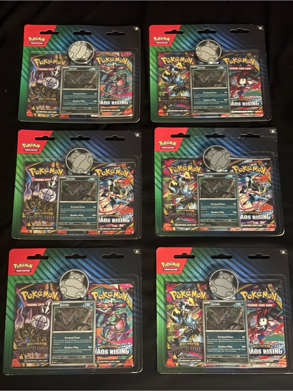 x6 Pokemon Pitch Black Blister Packs